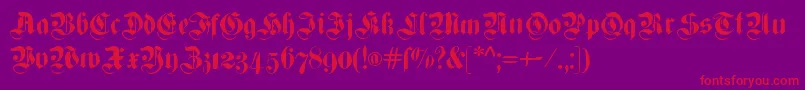 フォントCuxhavenTimes – 紫の背景に赤い文字