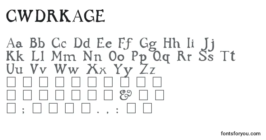 A fonte CWDRKAGE – alfabeto, números, caracteres especiais
