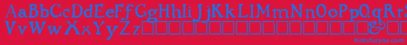 CWDRKAGE Font – Blue Fonts on Red Background