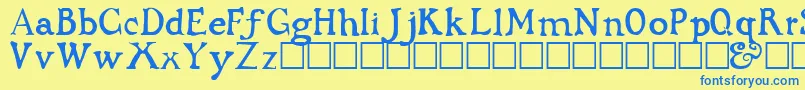 CWDRKAGE Font – Blue Fonts on Yellow Background