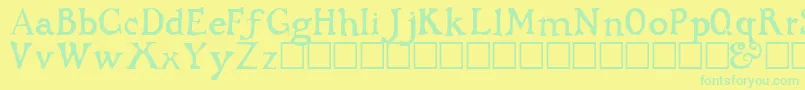 フォントCWDRKAGE – 黄色い背景に緑の文字