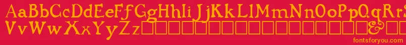 CWDRKAGE Font – Orange Fonts on Red Background