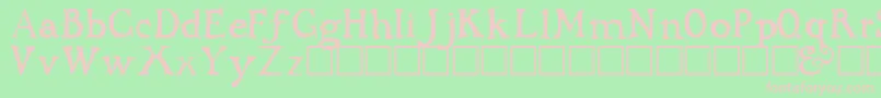 CWDRKAGE-fontti – vaaleanpunaiset fontit vihreällä taustalla