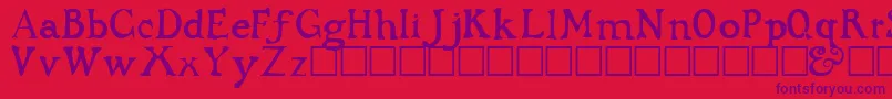 Police CWDRKAGE – polices violettes sur fond rouge