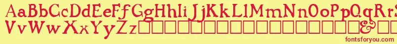 CWDRKAGE Font – Red Fonts on Yellow Background