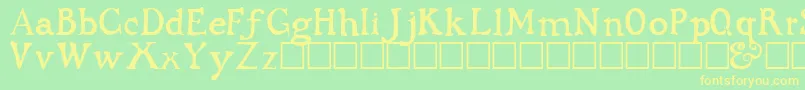 CWDRKAGE Font – Yellow Fonts on Green Background