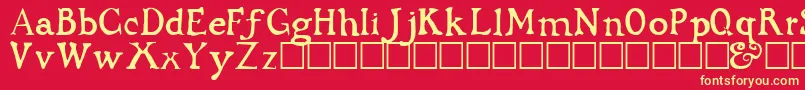 CWDRKAGE Font – Yellow Fonts on Red Background