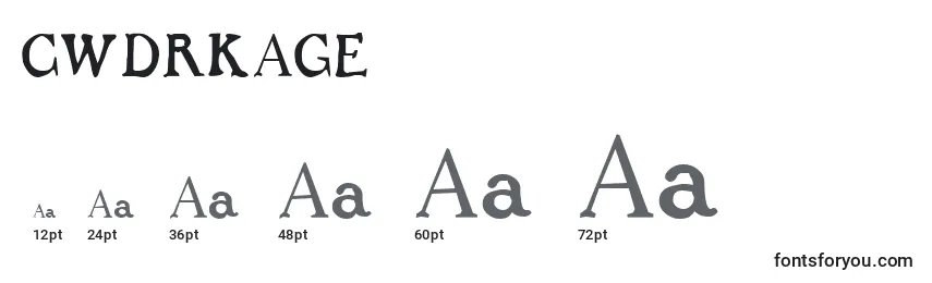 CWDRKAGE Font Sizes