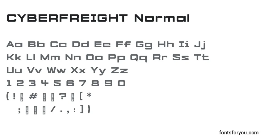 CYBERFREIGHT Normal-fontti – aakkoset, numerot, erikoismerkit