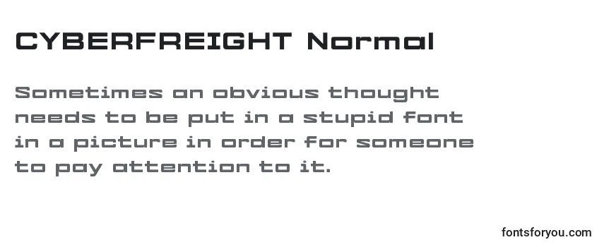 Review of the CYBERFREIGHT Normal Font