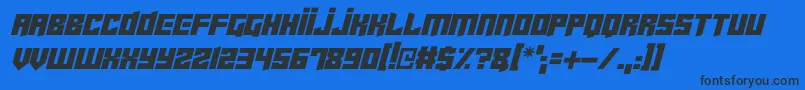 Cyberjunkies Italic-Schriftart – Schwarze Schriften auf blauem Hintergrund