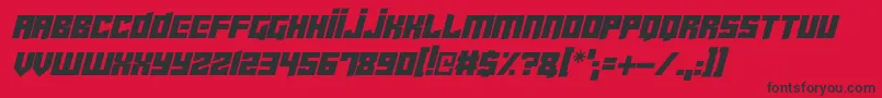 Fonte Cyberjunkies Italic – fontes pretas em um fundo vermelho