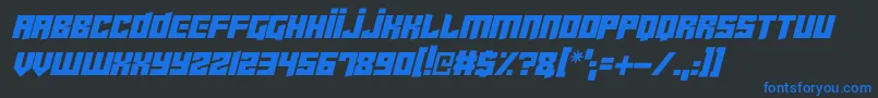Cyberjunkies Italic Font – Blue Fonts on Black Background