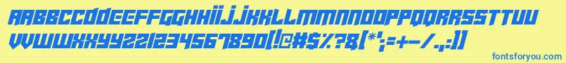 Cyberjunkies Italic Font – Blue Fonts on Yellow Background