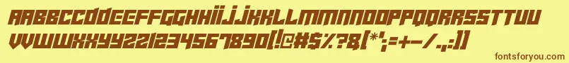 Cyberjunkies Italic Font – Brown Fonts on Yellow Background