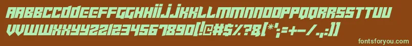 Cyberjunkies Italic Font – Green Fonts on Brown Background