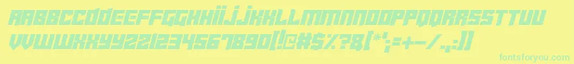 Cyberjunkies Italic Font – Green Fonts on Yellow Background