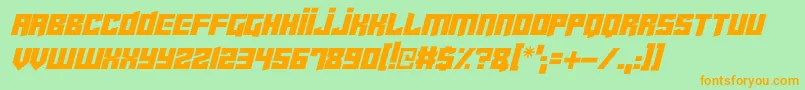 Cyberjunkies Italic Font – Orange Fonts on Green Background