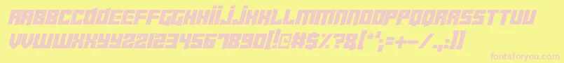 Cyberjunkies Italic-Schriftart – Rosa Schriften auf gelbem Hintergrund