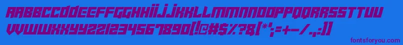 Cyberjunkies Italic Font – Purple Fonts on Blue Background