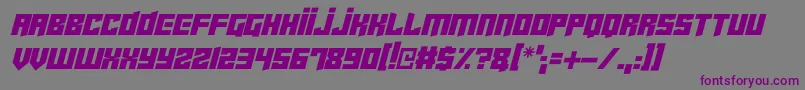 Czcionka Cyberjunkies Italic – fioletowe czcionki na szarym tle