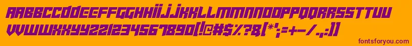 Cyberjunkies Italic Font – Purple Fonts on Orange Background