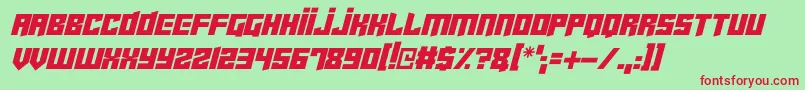 フォントCyberjunkies Italic – 赤い文字の緑の背景