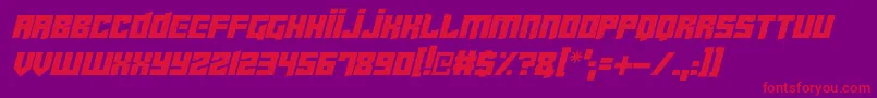 Fonte Cyberjunkies Italic – fontes vermelhas em um fundo violeta