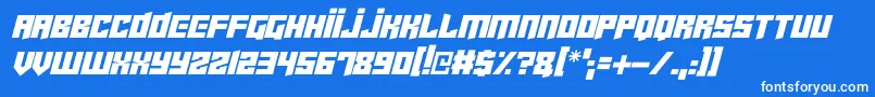 フォントCyberjunkies Italic – 青い背景に白い文字