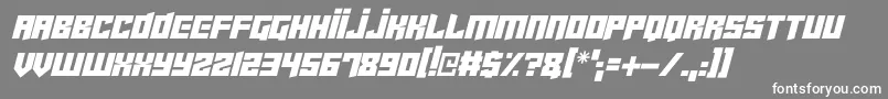 Cyberjunkies Italic-fontti – valkoiset fontit harmaalla taustalla