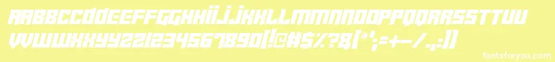 fuente Cyberjunkies Italic – Fuentes Blancas Sobre Fondo Amarillo