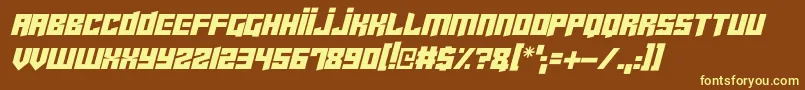 Cyberjunkies Italic Font – Yellow Fonts on Brown Background