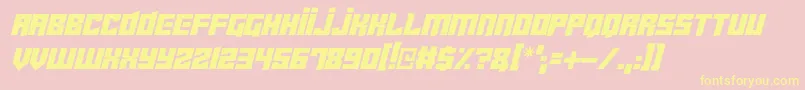 Cyberjunkies Italic Font – Yellow Fonts on Pink Background