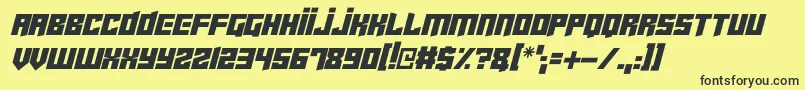 Cyberjunkies Italic Font – Black Fonts on Yellow Background