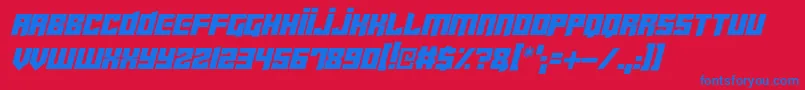 Cyberjunkies Italic Font – Blue Fonts on Red Background
