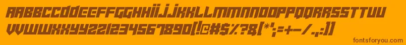 Шрифт Cyberjunkies Italic – коричневые шрифты на оранжевом фоне