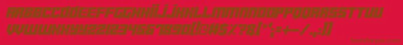 Шрифт Cyberjunkies Italic – коричневые шрифты на красном фоне