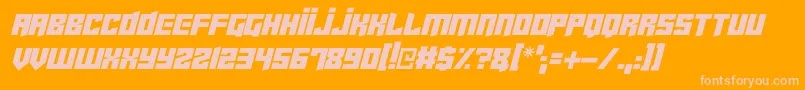 Cyberjunkies Italic Font – Pink Fonts on Orange Background