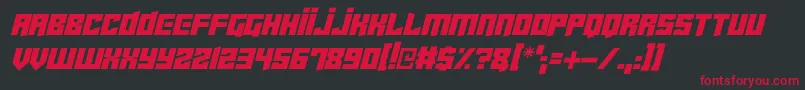 Police Cyberjunkies Italic – polices rouges sur fond noir