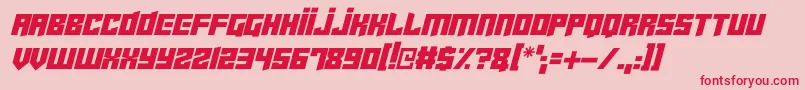 Шрифт Cyberjunkies Italic – красные шрифты на розовом фоне