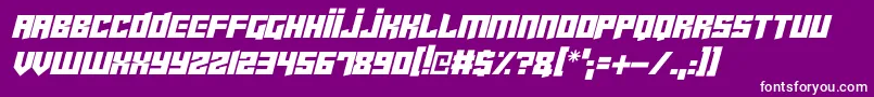 Cyberjunkies Italic-fontti – valkoiset fontit violetilla taustalla