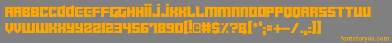 フォントCyberjunkies – オレンジの文字は灰色の背景にあります。