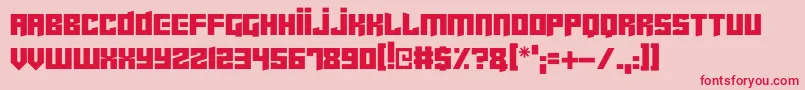 Cyberjunkies-Schriftart – Rote Schriften auf rosa Hintergrund