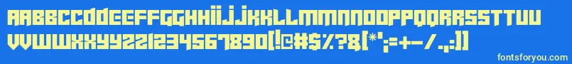 Cyberjunkies Font – Yellow Fonts on Blue Background