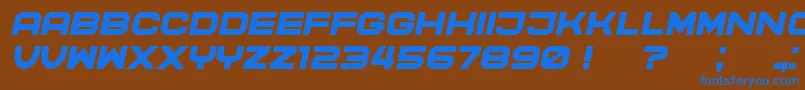 Police CyberPrincess Italic – polices bleues sur fond brun