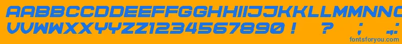 Police CyberPrincess Italic – polices bleues sur fond orange