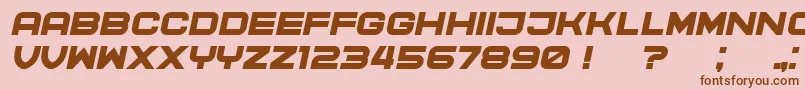 CyberPrincess Italic-fontti – ruskeat fontit vaaleanpunaisella taustalla