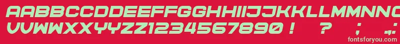 Czcionka CyberPrincess Italic – zielone czcionki na czerwonym tle