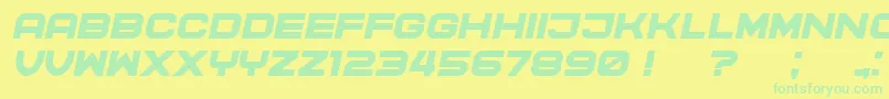 Czcionka CyberPrincess Italic – zielone czcionki na żółtym tle