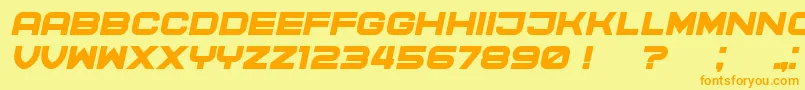 CyberPrincess Italic Font – Orange Fonts on Yellow Background